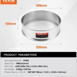 Mjölsikt, 32x30,5x10 cm, rostfritt stål, finmaskig