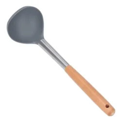 Mjuk silikonsoppslev med slitstarkt trähandtag - nonstick och reptålig