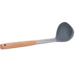 Mjuk silikonsoppslev med slitstarkt trähandtag - nonstick och reptålig