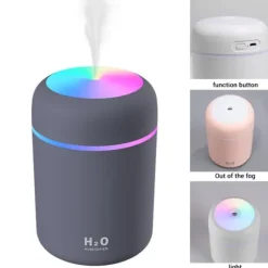 300ML Mini USB Luftfuktare med Nattljus Dimma Luftfuktare Luftfuktare För Rum Kontorsskrivbord