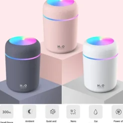 300ML Mini USB Luftfuktare med Nattljus Dimma Luftfuktare Luftfuktare För Rum Kontorsskrivbord