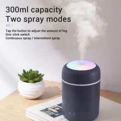 300ML Mini USB Luftfuktare med Nattljus Dimma Luftfuktare Luftfuktare För Rum Kontorsskrivbord
