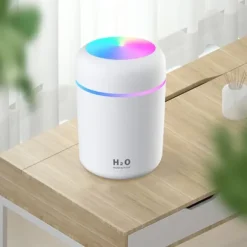 300ML Mini USB Luftfuktare med Nattljus Dimma Luftfuktare Luftfuktare För Rum Kontorsskrivbord