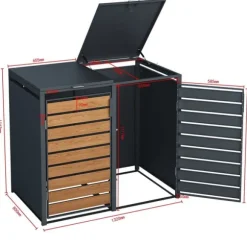 Modern 240L Dubbel Soptunnelskydd med Väderskyddad Design för Trädgårdsförvaring