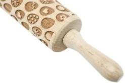 MoodForWood Träkavel, Graverad, 43 cm med Handtag, Perfekt för Bakning - Påskäggsmönster