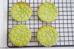 MoodForWood Träkavel, Graverad, 43 cm med Handtag, Perfekt för Bakning - Suckulenter Mönster