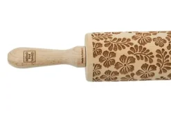 MoodForWood Träkavel, Graverad, 43 cm med Handtag, Perfekt för Bakning - Paradise Pattern