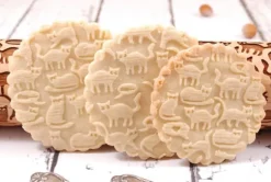 MoodForWood Träkavel, Graverad, 43 cm med Handtag, Perfekt för Bakning - Roliga Katter Mönster