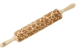 MoodForWood Träkavel, Graverad, 43 cm med Handtag, Perfekt för Bakning - Ungerskt Folkmönster