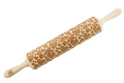 MoodForWood Träkavel, Graverad, 43 cm med Handtag, Perfekt för Bakning - Hjärtmönster