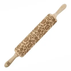 MoodForWood Träkavel, Graverad, 43 cm med Handtag, Perfekt för Bakning - Polskt Folkmönster