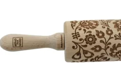 MoodForWood Träkavel, Graverad, 43 cm med Handtag, Perfekt för Bakning - Polskt Folkmönster