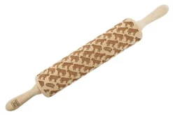 MoodForWood Träkavel, Graverad, 43 cm med Handtag, Perfekt för Bakning - Komönster