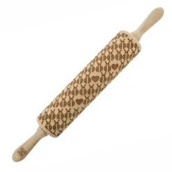 MoodForWood Träkavel, Graverad, 43 cm med Handtag, Perfekt för Bakning - Nyckelpiga Mönster