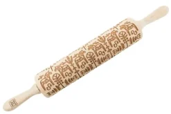 MoodForWood Träkavel, Graverad, 43 cm med Handtag, Perfekt för Bakning - Dala Mönster