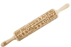 MoodForWood Träkavel, Graverad, 43 cm med Handtag, Perfekt för Bakning - Kocham-mönster