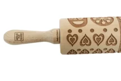 MoodForWood Träkavel, Graverad, 43 cm med Handtag, Perfekt för Bakning - Skandinaviskt Mönster