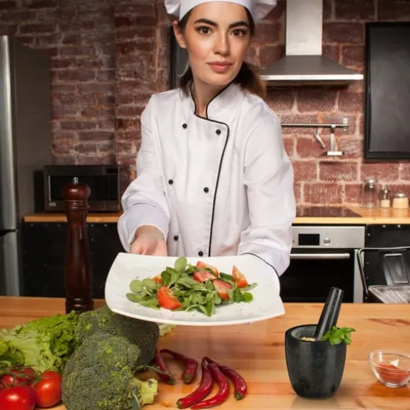 Mortel med stöt, 13x13 cm, Svart