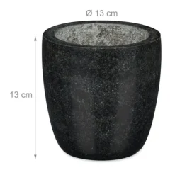 Mortel med stöt, 13x13 cm, Svart