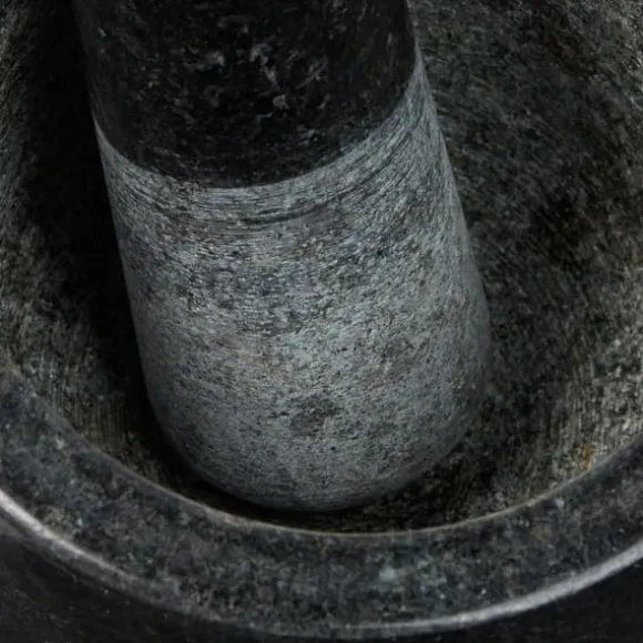 Mortel med stöt, 13x13 cm, Svart