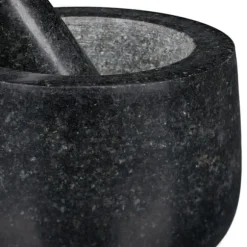 Mortel och stöt, Granit, 12x8.5 cm, Svart