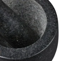 Mortel och stöt, Granit, 12x8.5 cm, Svart