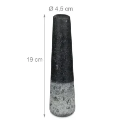 Mortel och stöt, Granit, 12x20 cm, Svart