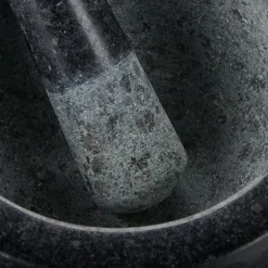 Mortel och stöt, Granit, 12x20 cm, Svart