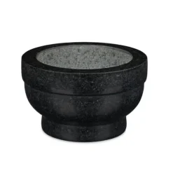 Mortel och stöt, Granit, 12x20 cm, Svart