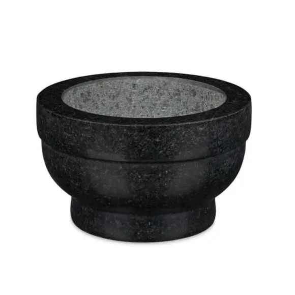 Mortel och stöt, Granit, 12x20 cm, Svart