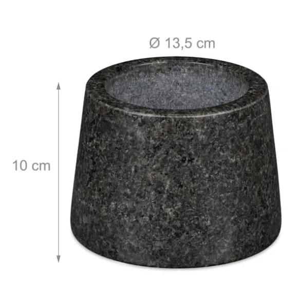 Mortel och stöt, Granit, 10x13,5 cm, Grå