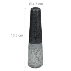 Mortel och stöt, Granit, 12x19,5x19,5 cm, Svart