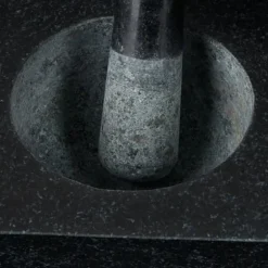 Mortel och stöt, Granit, 12x19,5x19,5 cm, Svart