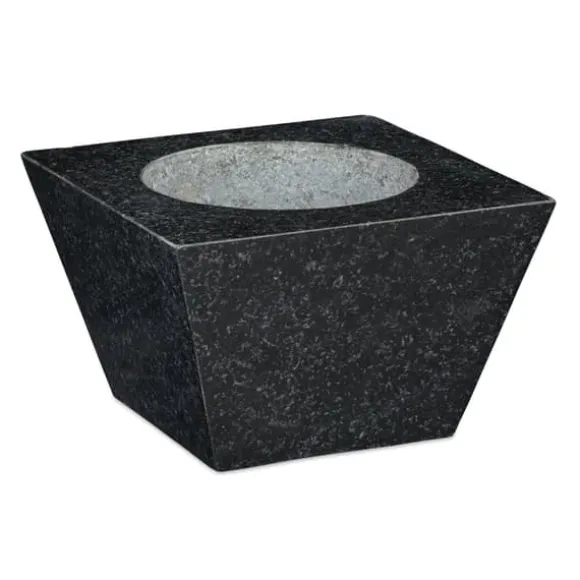 Mortel och stöt, Granit, 12x19,5x19,5 cm, Svart