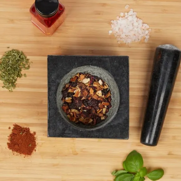 Mortel och stöt, Granit, 9.5x11x11 cm, Svart