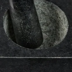 Mortel och stöt, Granit, 9.5x11x11 cm, Svart