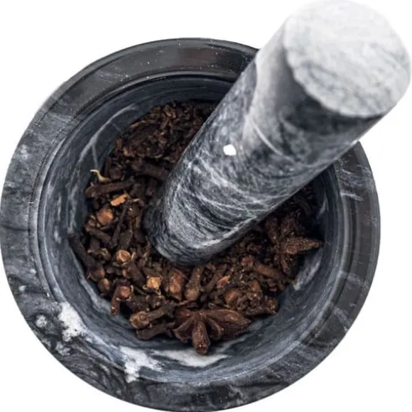 Mortel och stöt i granit - Orion - 10 cm - Hållbar - Idealisk för kryddor och örter - Diskmaskin säker