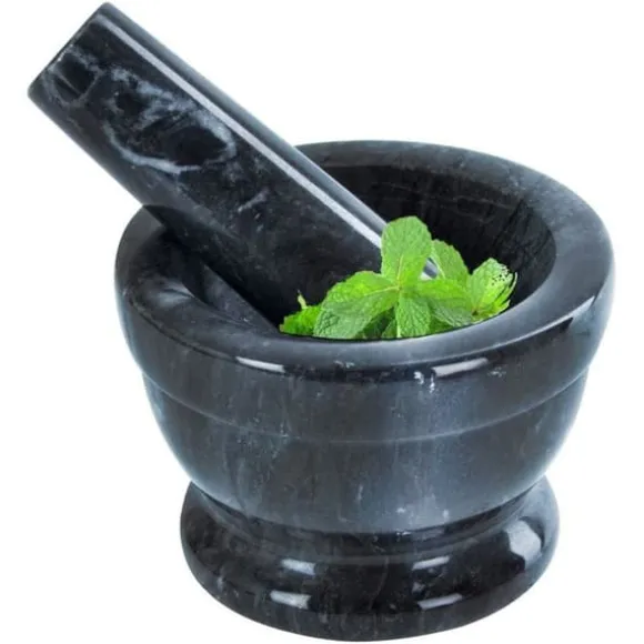 Mortel och stöt i granit - Orion - 10 cm - Hållbar - Idealisk för kryddor och örter - Diskmaskin säker