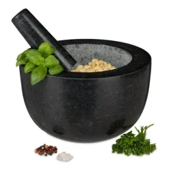 Mortel och stöt, 12x20 cm, Grå