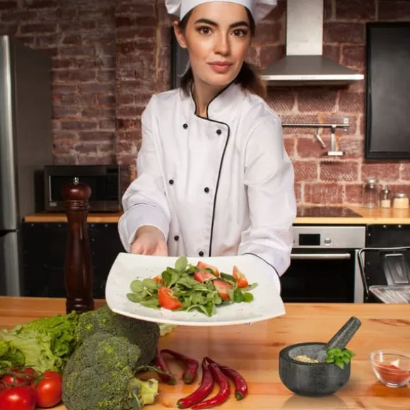 Mortel och stöt, 8x16 cm, Grå, Granit