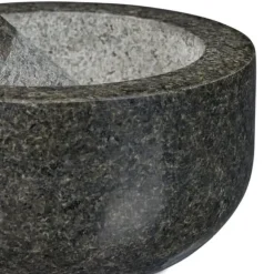 Mortel och stöt, 8x16 cm, Grå, Granit