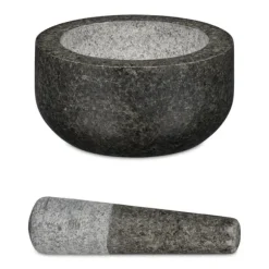 Mortel och stöt, 8x16 cm, Grå, Granit