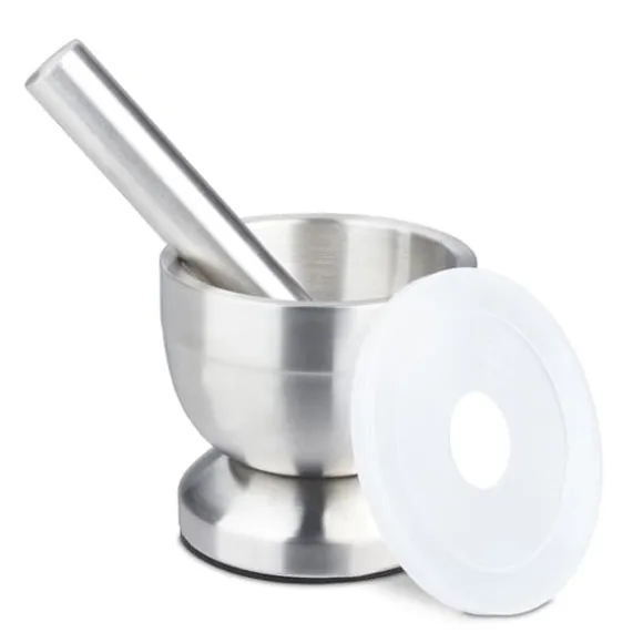 Mortel och stöt, 10x9 cm, Silver