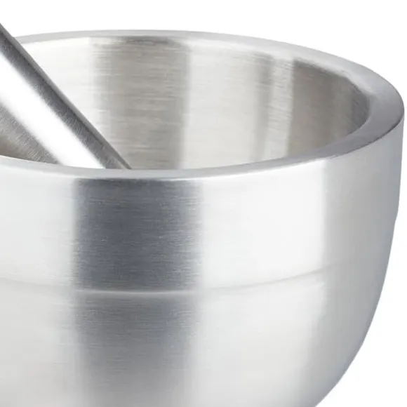 Mortel och stöt, 10x9 cm, Silver