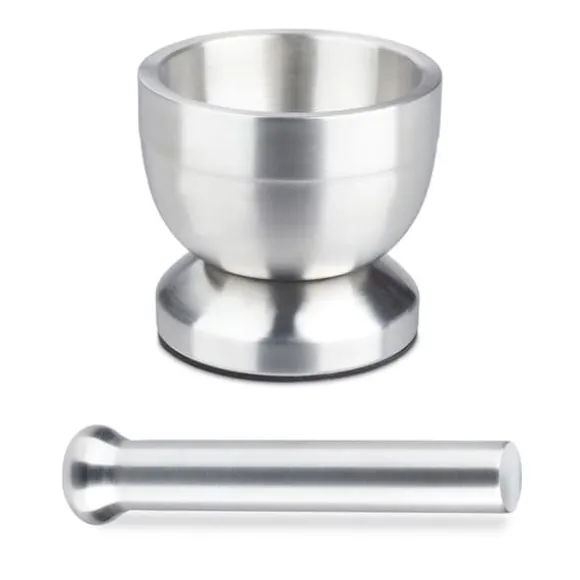 Mortel och stöt, 10x9 cm, Silver