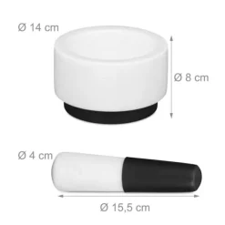 Mortel och stöt, 8x14 cm, vit marmor