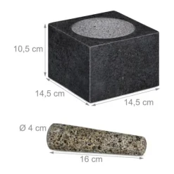 Mortel och stöt, 10.5x14.5x14.5 cm, Grå