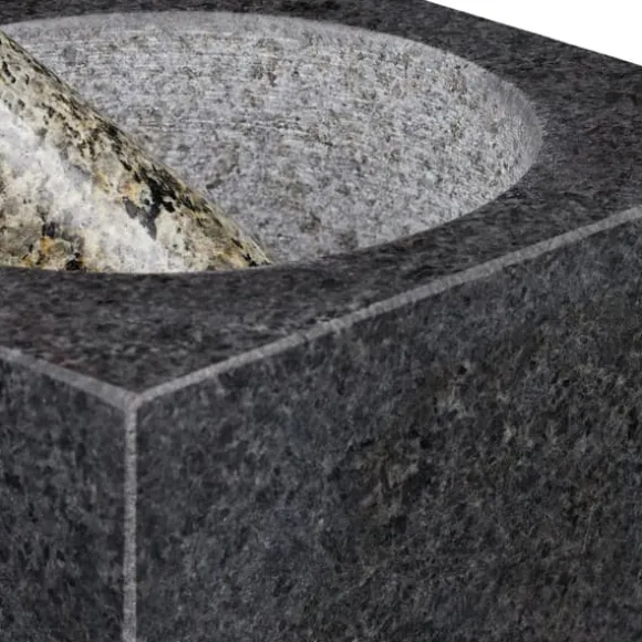 Mortel och stöt, 10.5x14.5x14.5 cm, Grå