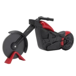 Motorcykelpizzaskärare i rostfritt stål, motorcykelformad pizzahjulsskärare för att skära pizzor, kakor, våfflor och pannkakor