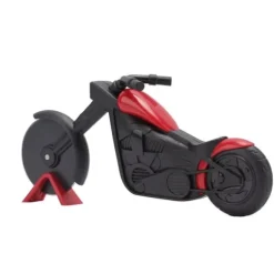 Motorcykelpizzaskärare i rostfritt stål, motorcykelformad pizzahjulsskärare för att skära pizzor, kakor, våfflor och pannkakor